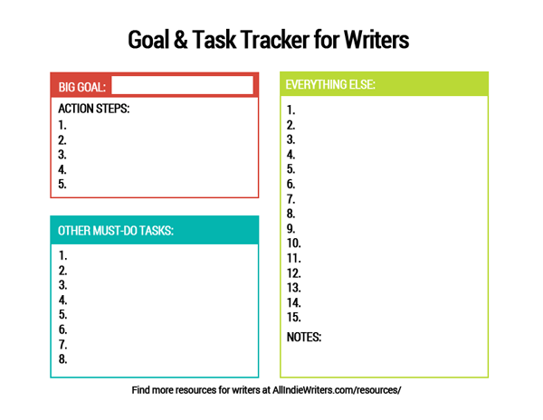 Goal and Task Tracker for Writers