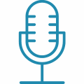 Outline of a microphone representing the All Freelance Writing podcast